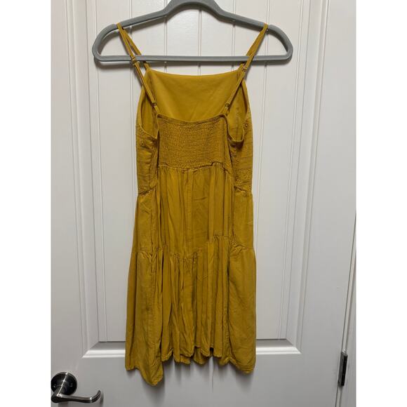 Wild Fable Mustard sundress Size small tank embordered front  fairy cottage - Picture 4 of 5
